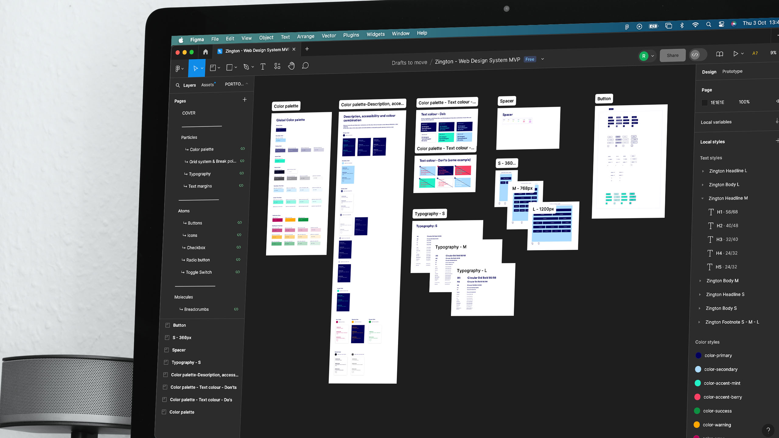 Zington - Design system snapshot